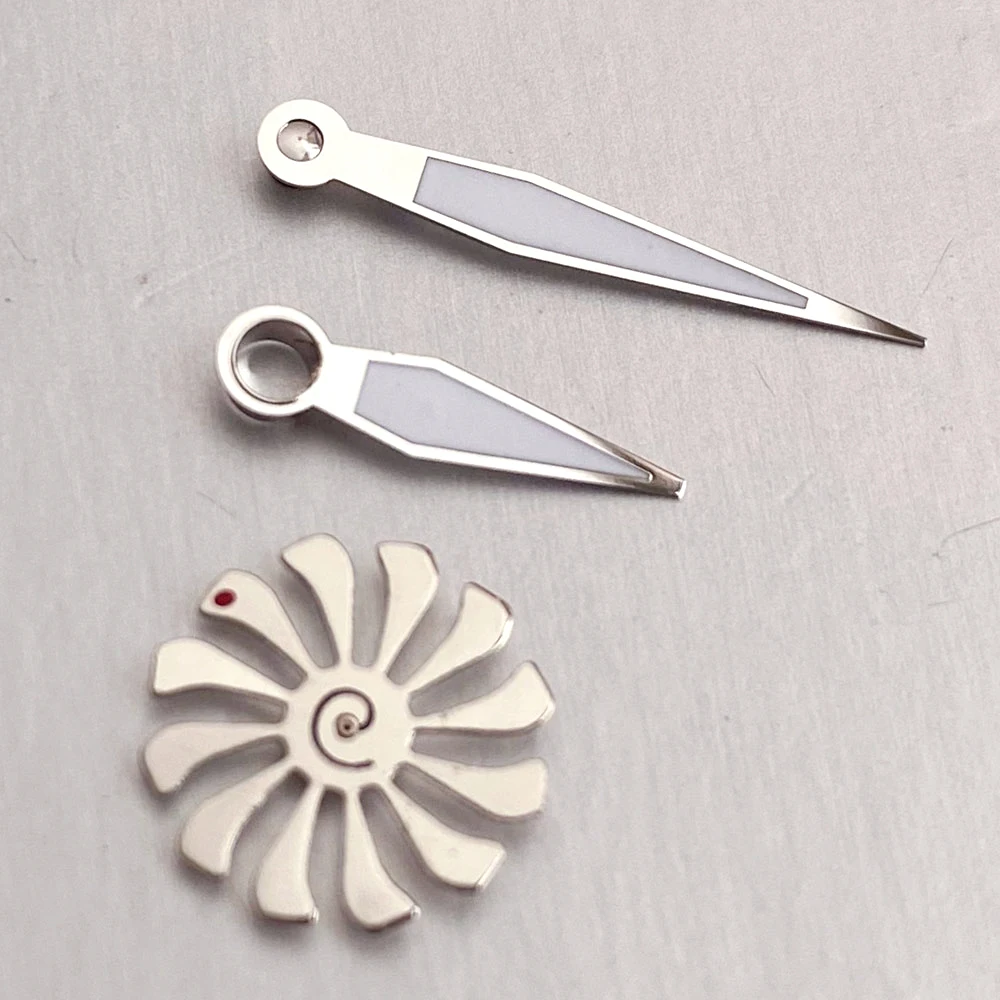 Luminous Watch Hands Set Hour Minute Turbine Small Second Wheel Fit ETA6498 ST3620 Flieger Big Pilot Watch Mod Replacement Parts
