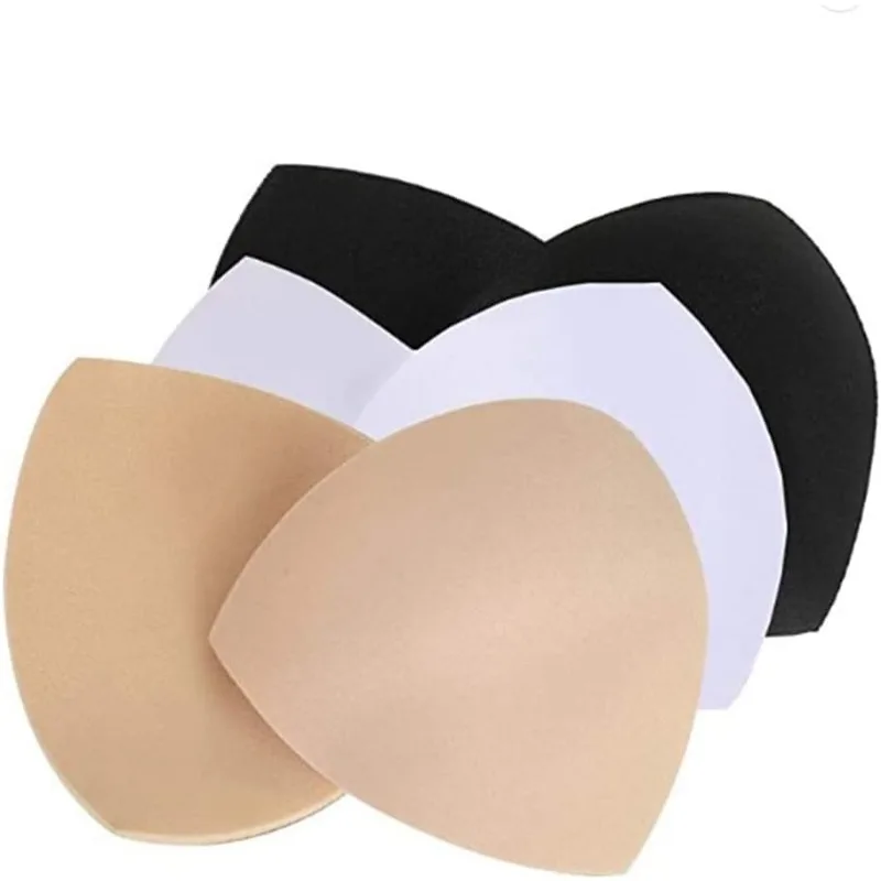 3 Pairs Women's Removable Cups Bra Pads Inserts Triangles Bra Pads Underwear Bikini Invisibles Replacement Pads for Tank Tops