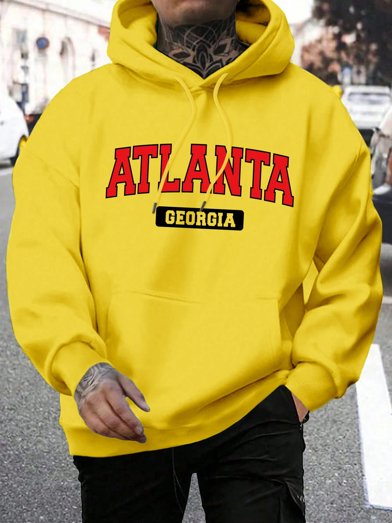 Atlanta Feorgia Atlanta Feorgia Printing Men Sweatshirt Harajuku Casual Hoody Fashion Loose Hoodie Vintage Fleece Tops