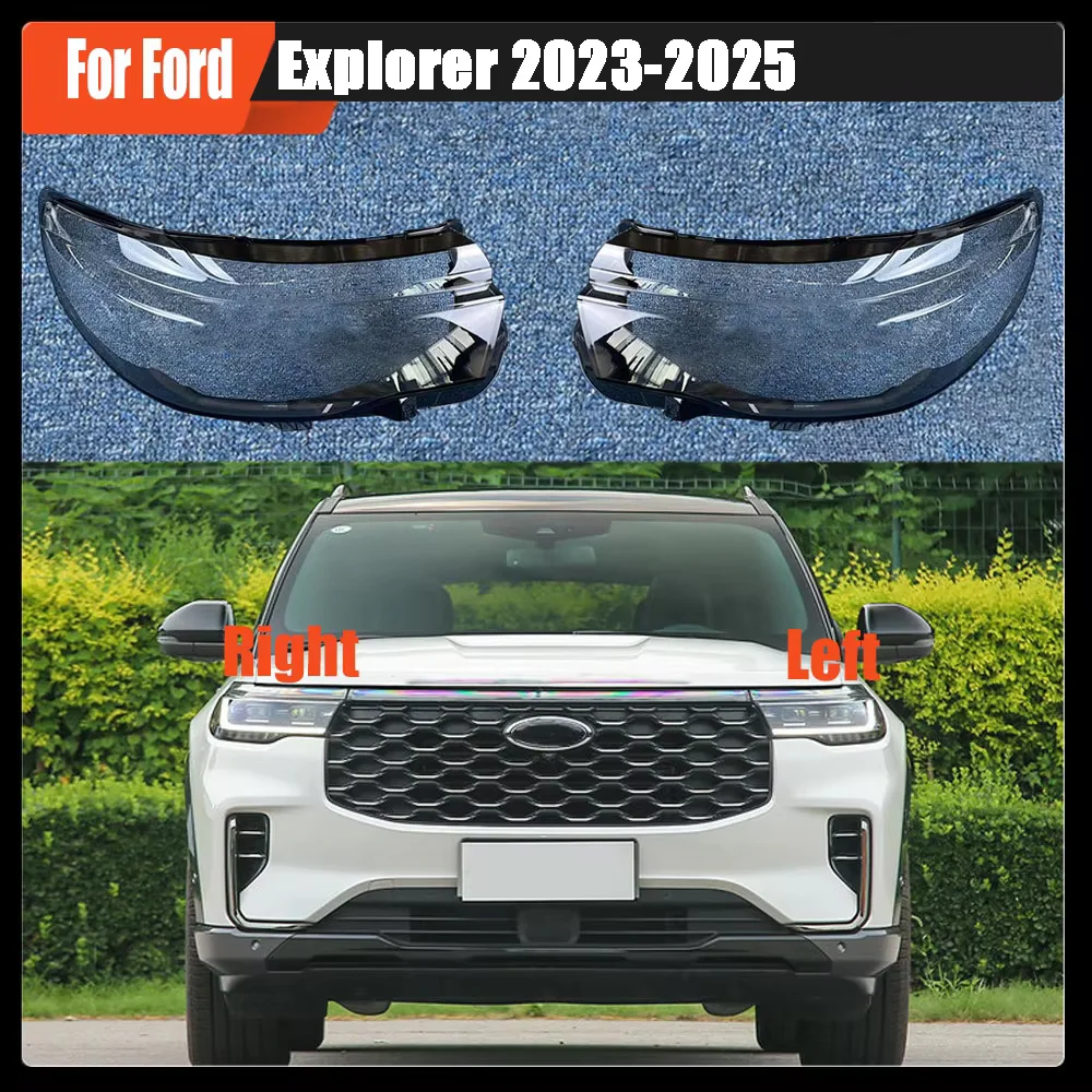 

For Ford Explorer 2023 2024 2025 Transparent Headlamp Cover Headlight Mask Lampshade Lamp Shell Plexiglass Replace Original Lens