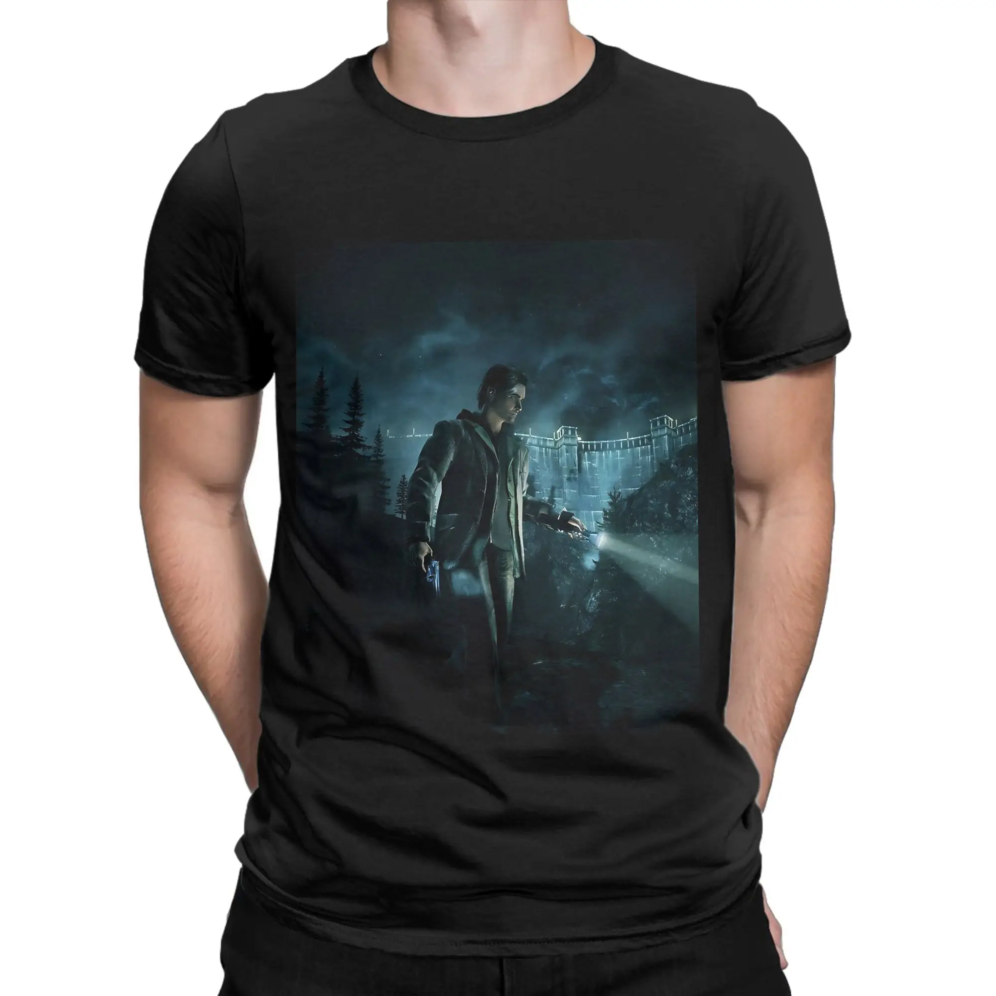 alan wake 2 game alan wake  Funny Graphic 100% Cotton T-Shirt Alan Wake 2 Tops Tees For Men