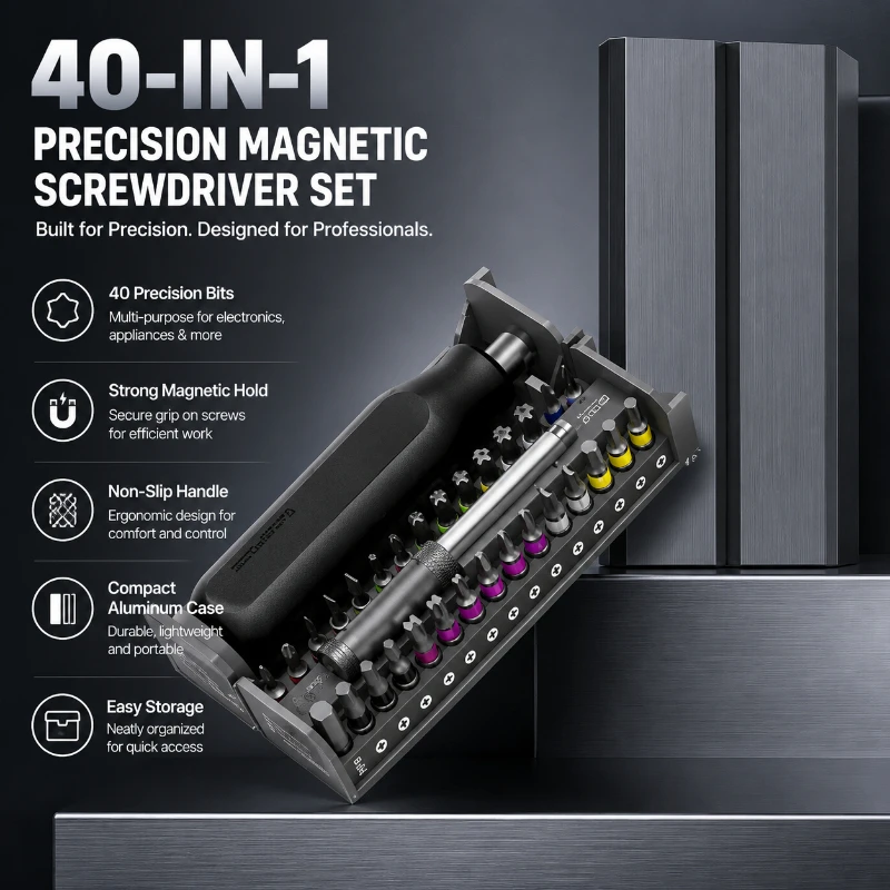 40 in 1 Magnetic Precision Screwdriver Kit for Disassembling Compatible Mobile Phones  Laptops  Electronic Devices  and Tools