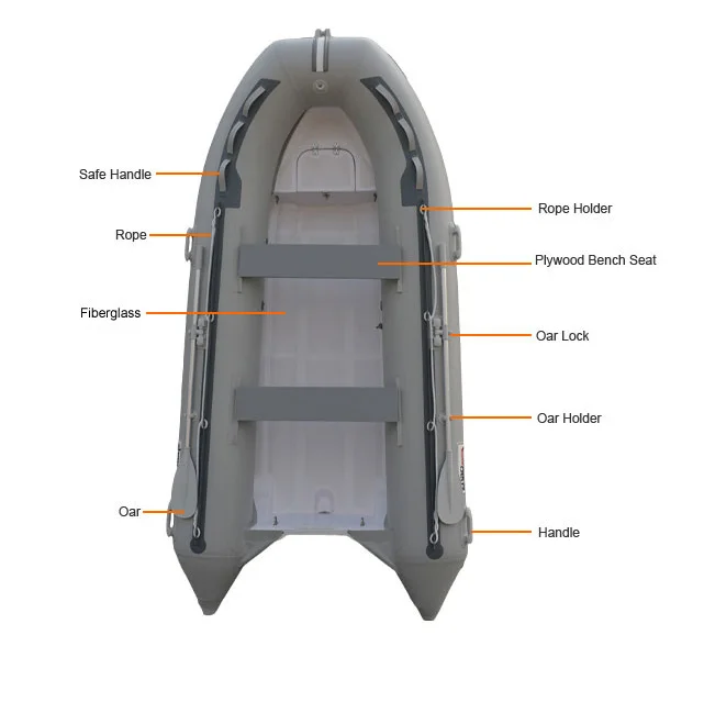 12 Ft Fiberglass Boat Luxury RIB-360 Inflatable Rib With Aluminum Floor Pvc Material Hypalon Style Fishing Motor Included