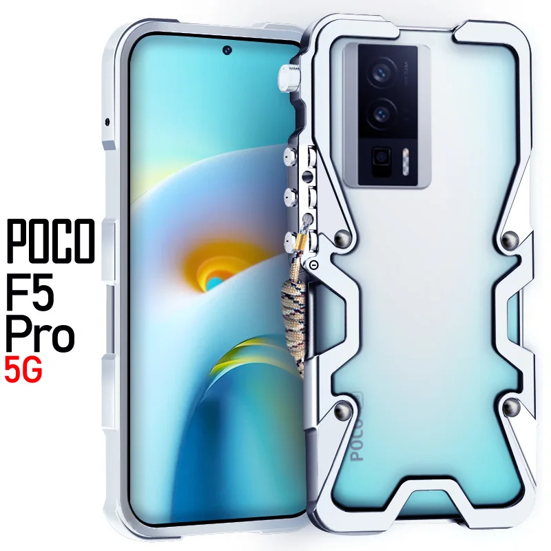 

Armor Screw Metal Frame Shockproof Cover For POCO F5 Pro 5G Aluminium Bumper Cases Heavy Duty Fundas POCO F5 5G