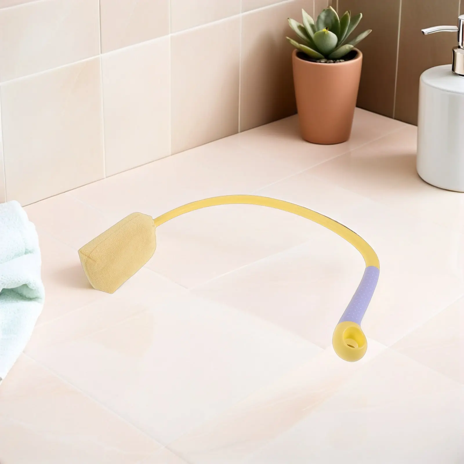 

Scrub Brush Long U Shape Handle Shower Back Scrubber Multi-Functional Bathing Massaging Tool for Elderly Limited Arm Movement