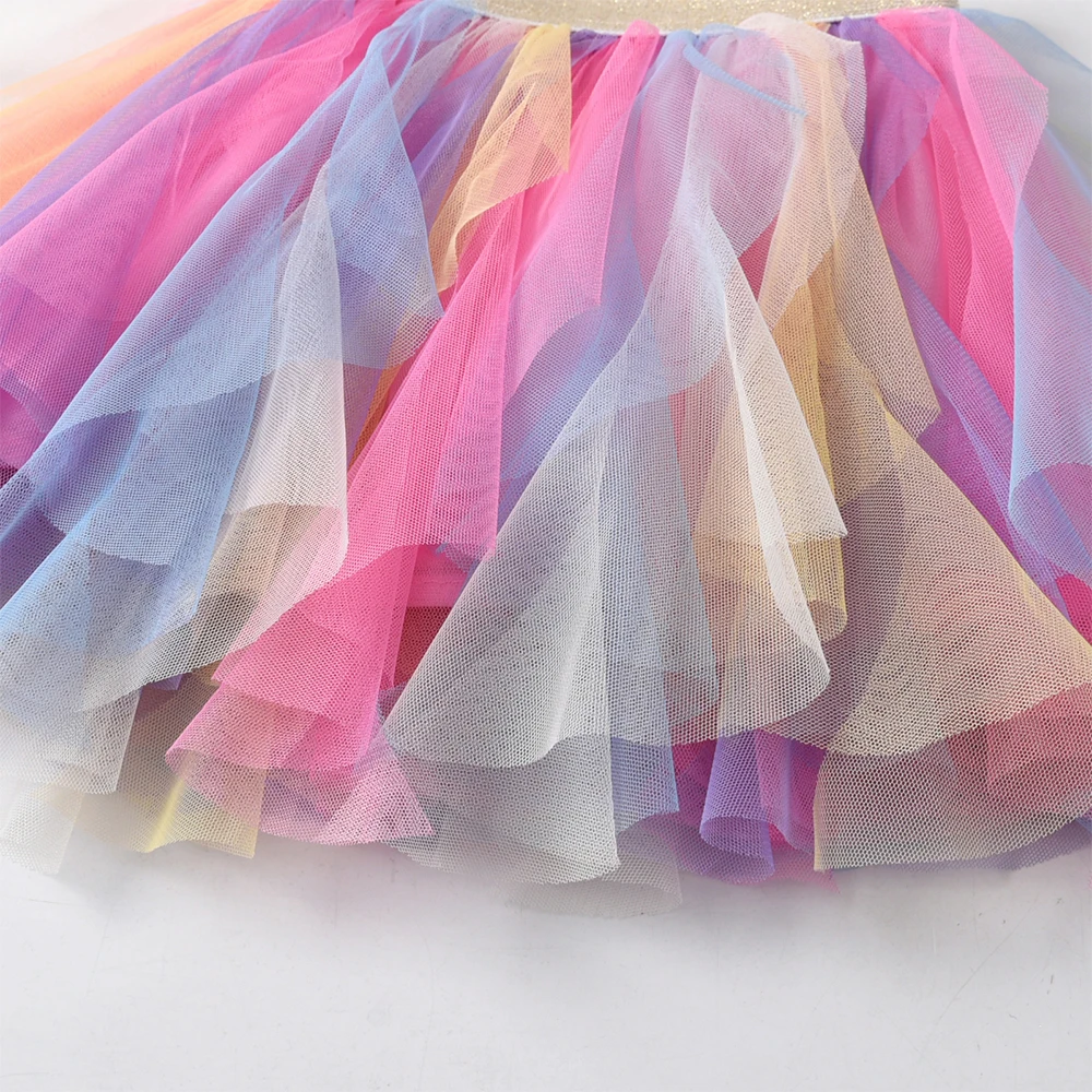 DXTON Falda tutú de tul para ballet niña – Color degradado - imagen 2