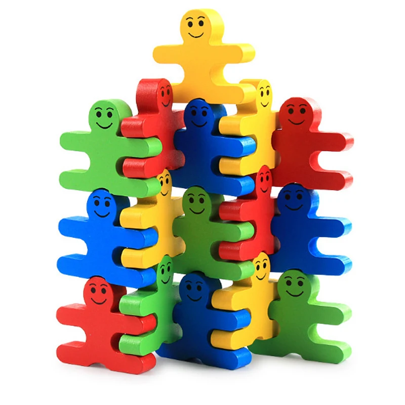 

Wooden Balance Villain Blocks Montessori Toys For Toddlers,Education Stacking Toys For Fine Motor Skills-Sorting & Matching