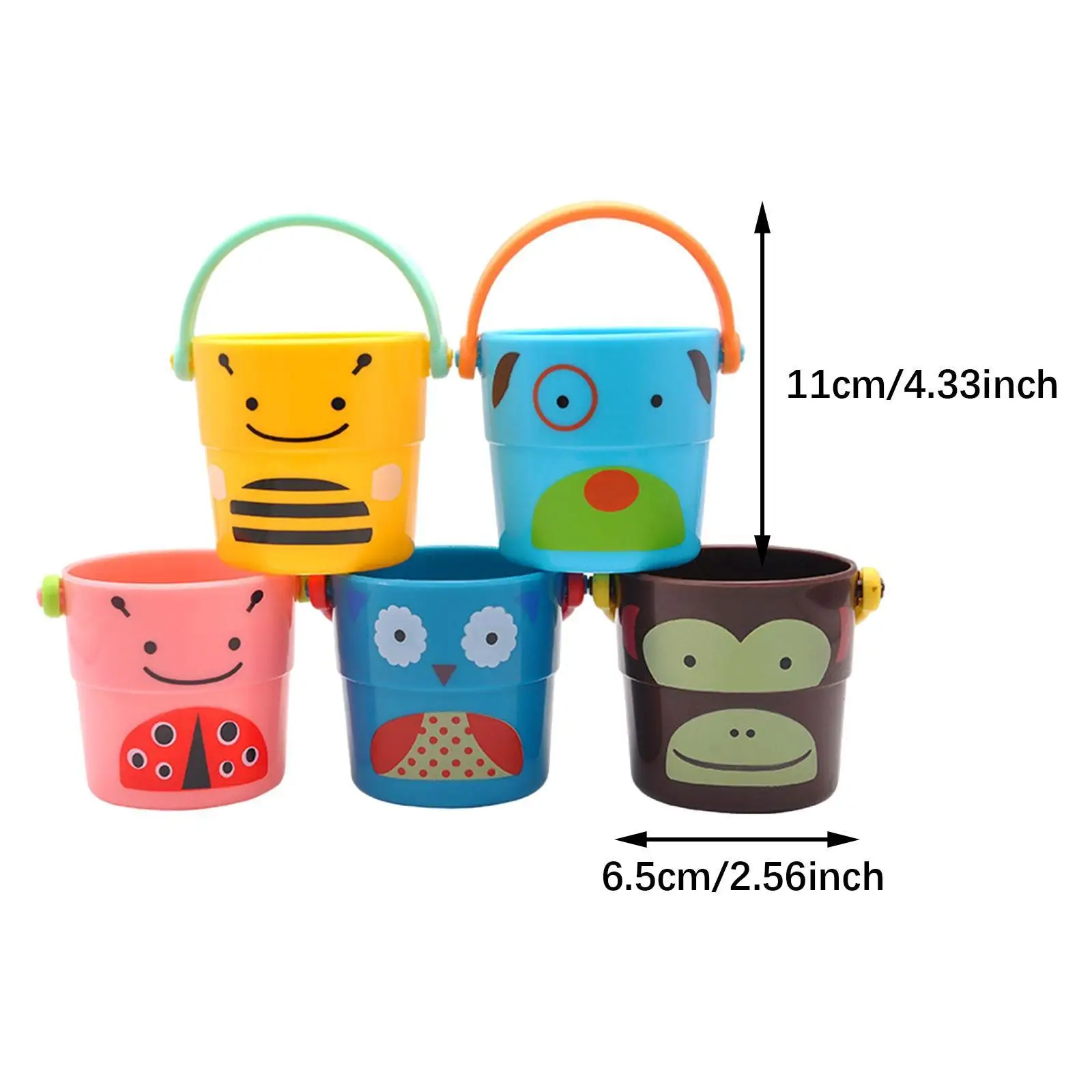 Mini Cups Water Toys Shower Bath Bucket Plastic Bath Play Toddler Interactive Toy for Infants and Kids