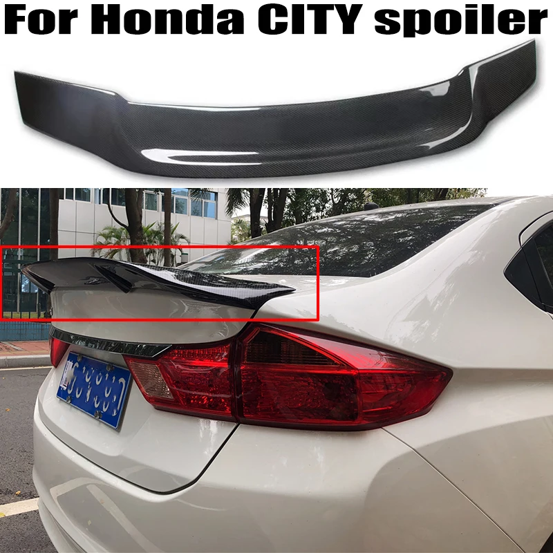 

For Honda CITY rear spoiler 2015 2016 2017 2018 2019 High Quality FRP/Carbon fibre Car Rear trunk cover wings spoiler Airfoil