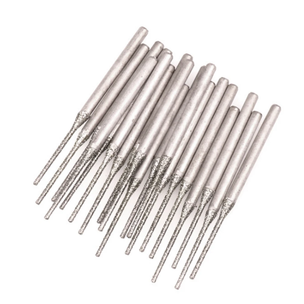 

(AIMA) 100Pcs 2.0MM Ultra-Long Diamond Drilling Bits Emery Diamond Abrasive Bits Peeling Needle A Type Teeth Grinding Burr