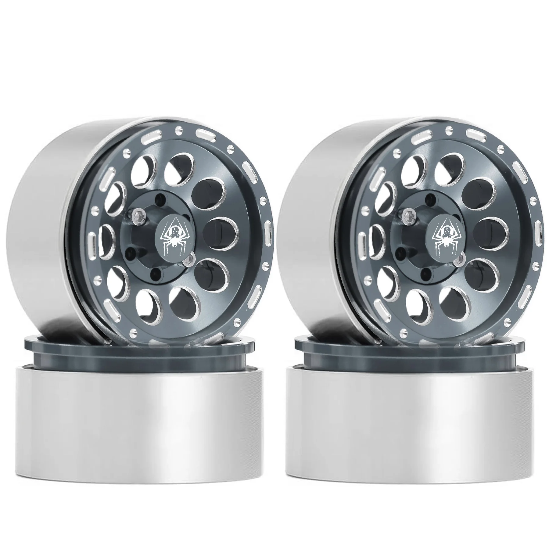 RC Rims 4pcs 1.9 Inch Beadlock RC Wheel Rim Set Wheel Hub for 1:10 RC Crawler Axial SCX10 II 90046 SCX10 III AXI03007 TRX4 D90