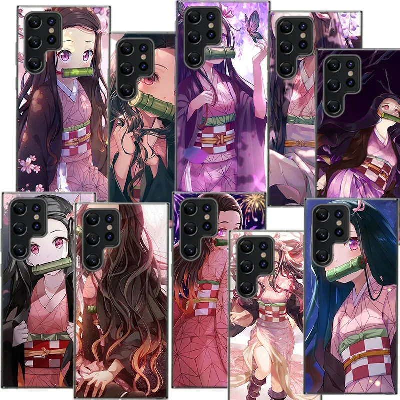 Demon Slayer leading lady Clear Phone Case For Samsung Galaxy S21 S20 S23 FE S24 S22 Ultra Capa S10 S9 S8 Plus S10E Cover Shell