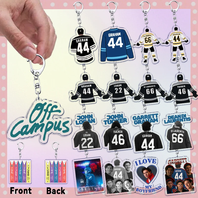 Llaveros de Elle Kennedy Off Campus, llaveros de Garrett Graham, artículos de hockey, joyería, regalos de cumpleaños para fanáticos y amigos