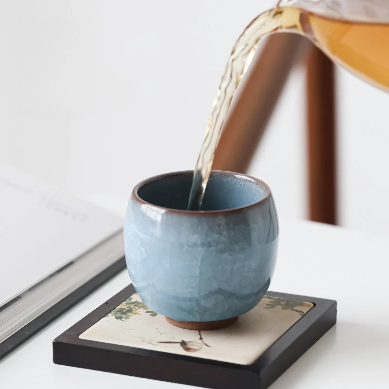 1pc riss medium tasse drachen ei tee tasse keramik tee-set teetasse eis riss glasur gast tasse kung fu teetasse paar set