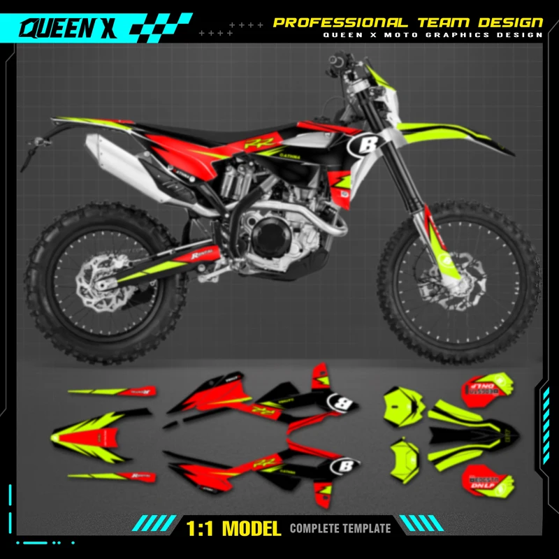 QUEEN X MOTO Motorcycle Team Graphics Decal & Sticker Kit For BETA RR 2020 2021 2022 300R  350 390 430 480 RR-S RX 028