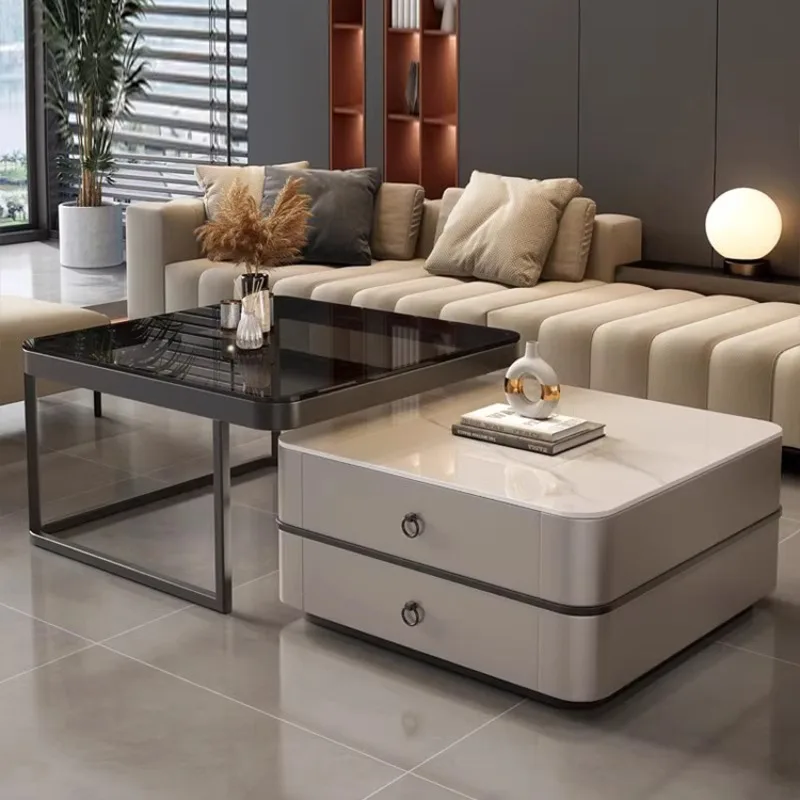 

Square Quarto Coffee Tables Simple Marble Multifunction Room Side Tables Luxury Nesting Mesa De Centro Furniture Tv Salon