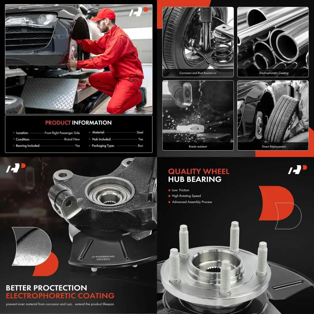 

Front Right Steering Knuckle & Wheel Bearing Hub Assembly Compatible with Ford Escape 2005-2012 & Mazda Tribute 2005-2011 & Merc