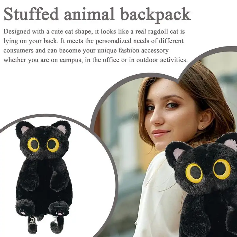 Animal Backpack Fuzzy Backpack Kids Bookbag Cute Cat Children Backpack Cartoon School Travel Backpack Storage Bags School Bags