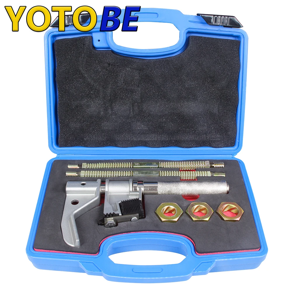 

Universal Imperial Metric Outside Thread Chaser Repair Tool for 1” to 5-1/4” O.D. (25~135mm) with Standard Thread 6pcs Die Set