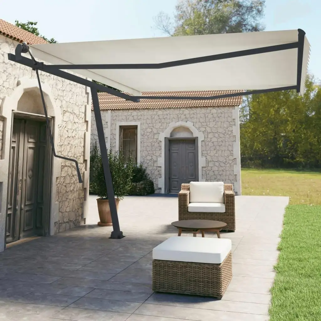 450x245 cm Anthracite Iron Awning  Set - Durable Outdoor Canopy Support