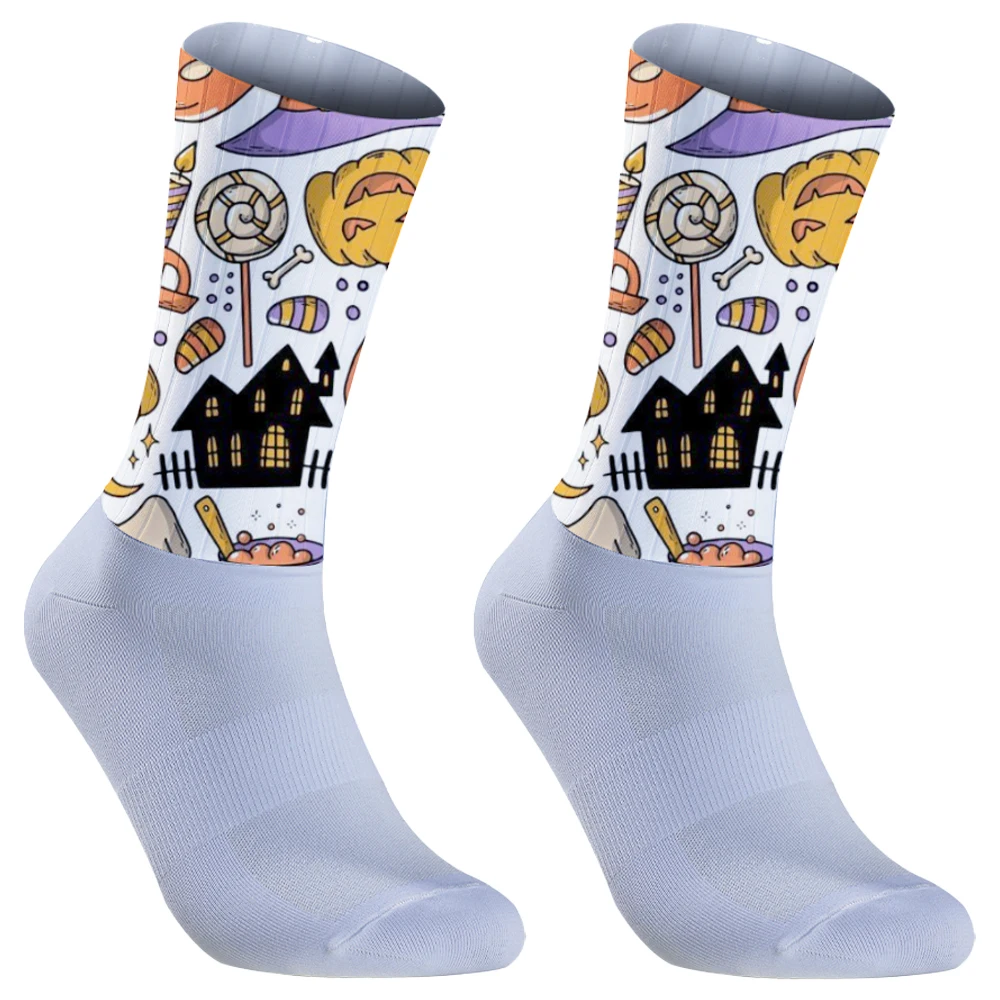 Chaussettes de compression respirantes et amortissantes pour le cyclisme, le basket-ball, la randonnée, la course à pied, les sports d'élite, Halloween, nouveau, 2024