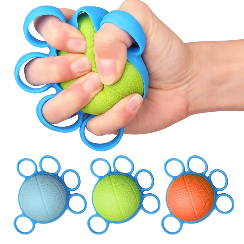 

Five Finger Grip Strength Exerciser Sponge Ball Silicone Grip Ring Portable Finger Strength Trainer Grip Ball Tool