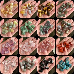 Gems Cylinder Shape Natural Stone Beads Column Crystal Agates Round Tube Beads For Jewelry Making Bracelet DIY Charms Earrings