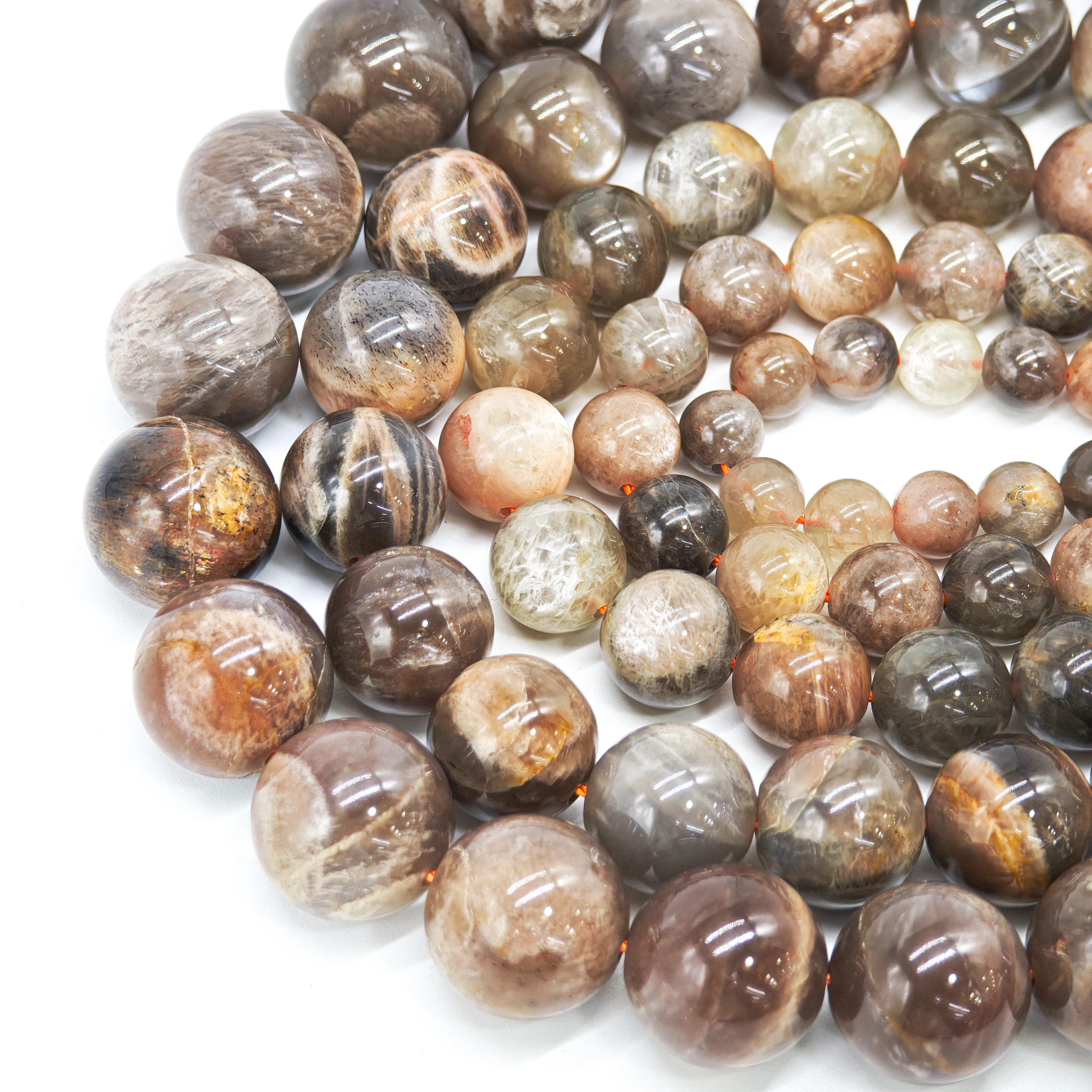 Top-Quality 100% Natural Black Sunstone 6/8/10/12/14mm Round Beads for DIY Jewelry of Bracelets or Necklaces, 15-Inch