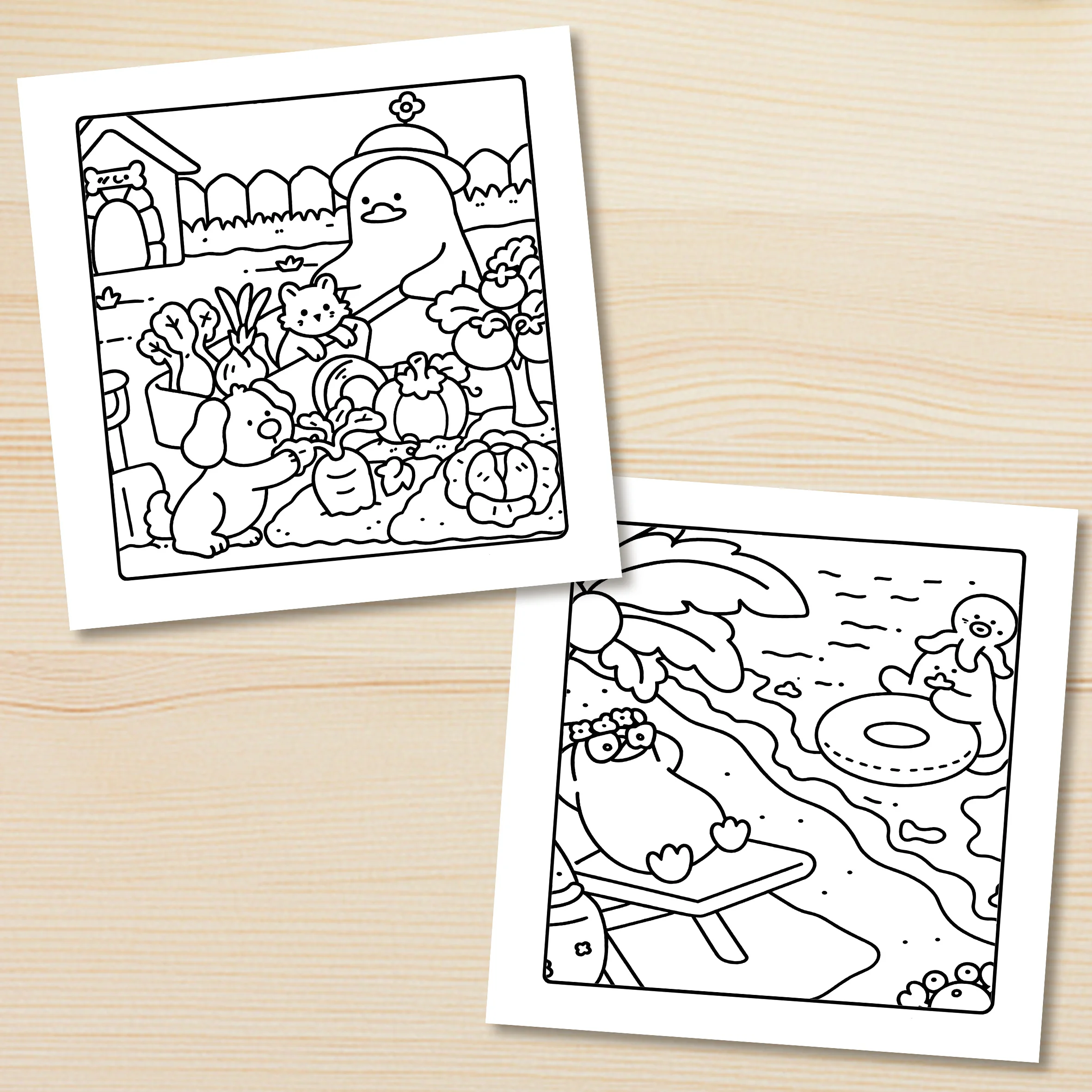 DUCK'S LIFE Bold-easy Patterns Coloring Book for Adults Cute Drawing Book Perfect Gift for Party and Birthday