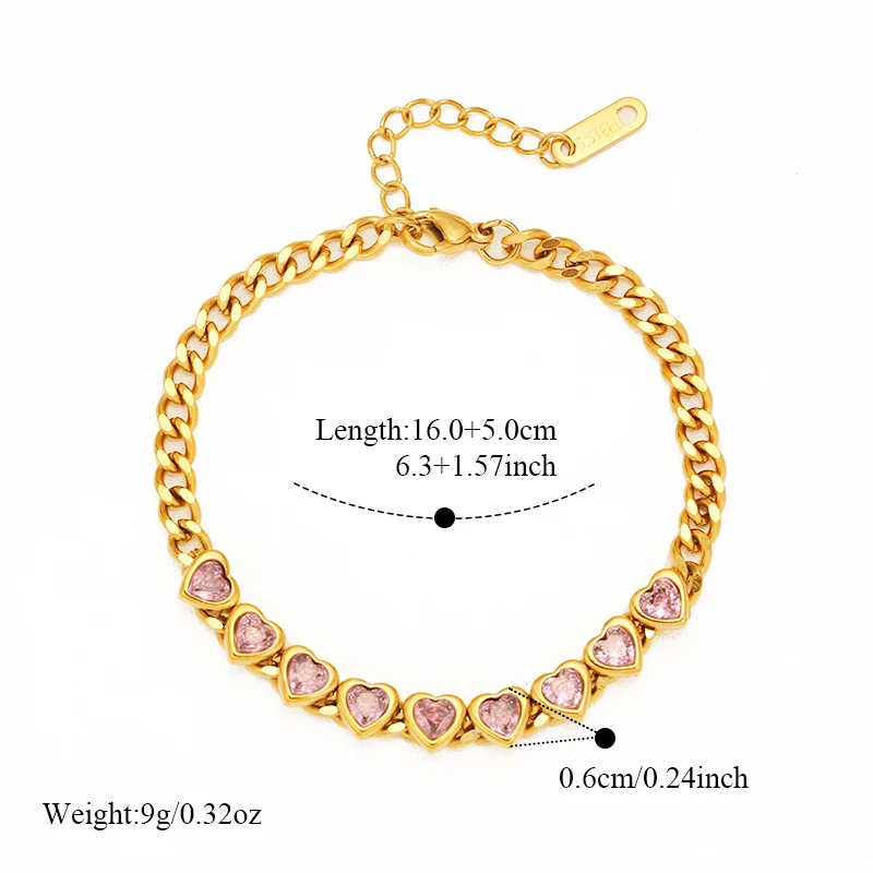 EILIECK 316L Edelstahl Luxus Gedrehtes Zirkonia Kettenarmband für Damen, Trendiges Handgelenk-Schmuckstück, Wasserdichtes Geschenk – Detail 10