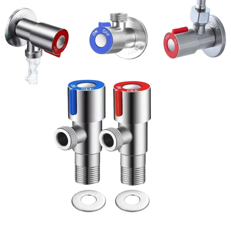 

Stainless Steel Hot Cold Inlet Valve Toilet Filling Angle Valves Sink Basin Water Heater Faucet for Kitchen Bathroom Accessories