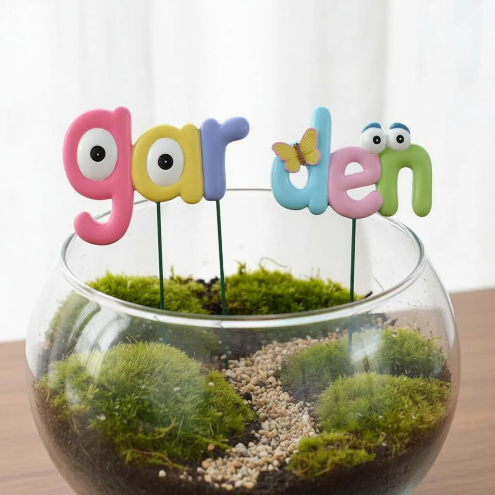 

Decorative Letter Sign 2-Piece Set Colorful Garden Letter Stake Cartoon Garden Letter Sign Indoor Outdoor Use House Decoration