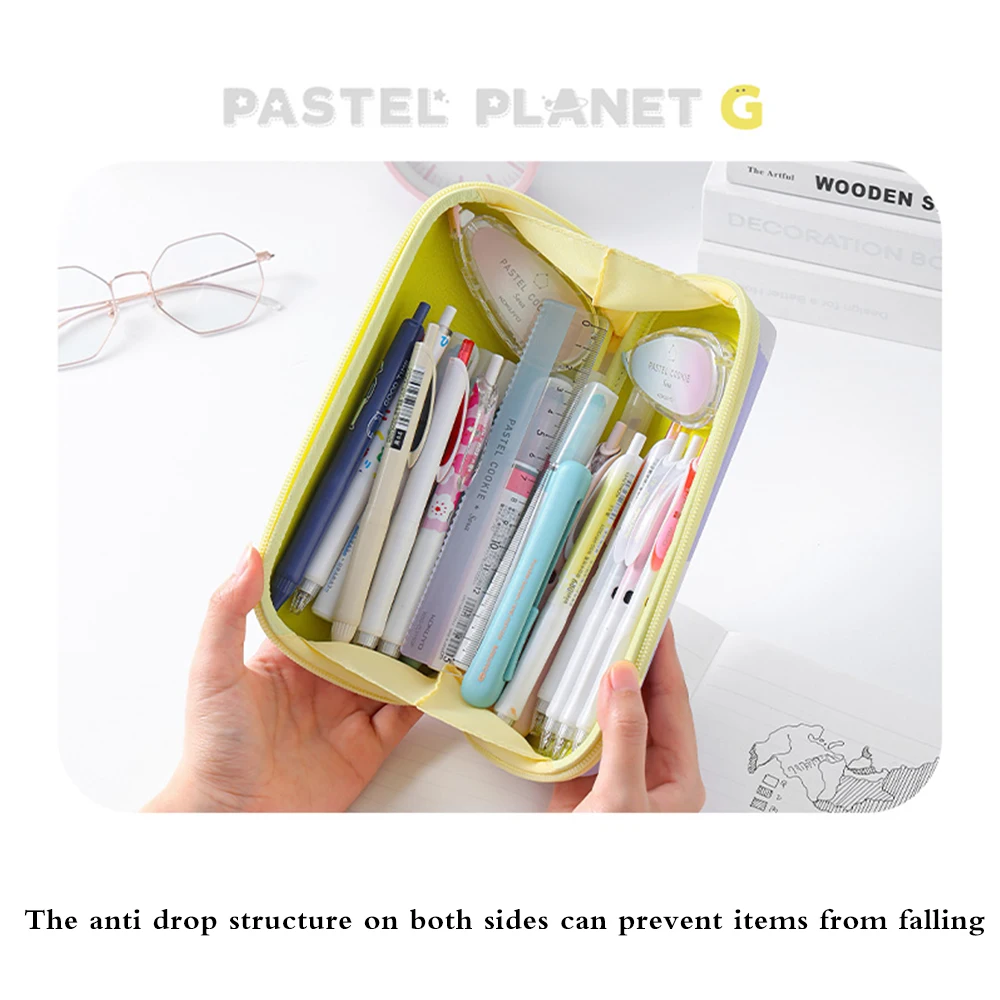 1pcs Japan Kokuyo Pencil Cases Desktop Spreading Large Opening Student Large Capacity Hard Case School Supplies Stationery