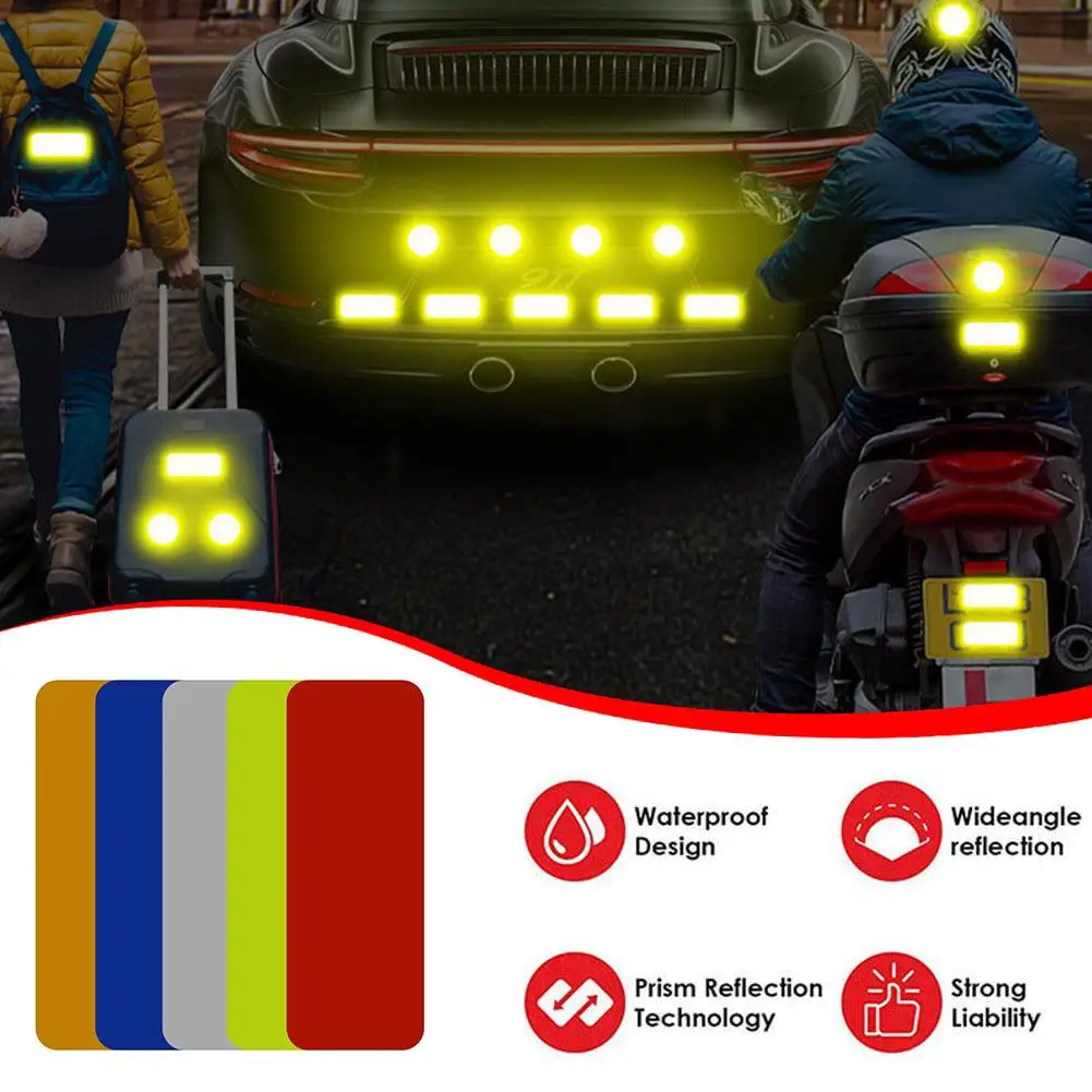 Car Night PET Safety Warning Sticker Anti-collision Waterproof Vehicle Multi-functional Traffic Tape Luminous Sign Reflecti P8B2