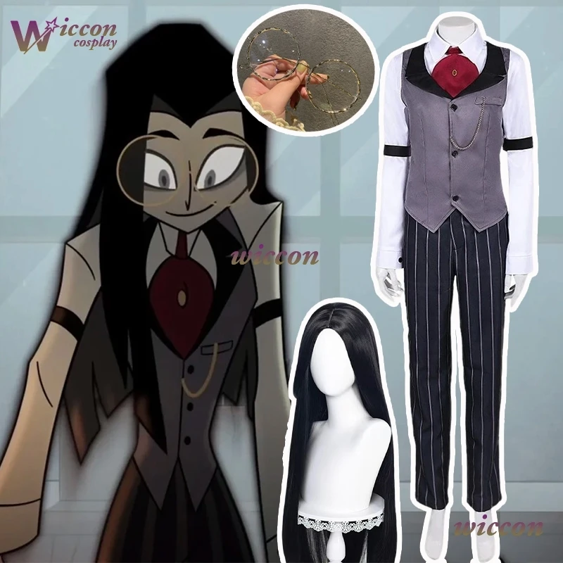 Hotel Pentious Disguise Suit Halloween Anime Hazzbin2 Cosplay Pentious Jacket Pants Outfit Costume Carnival Theme Party Dress Up