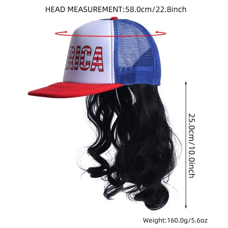 Gorra de béisbol para hombre, peluca, partido de fútbol, accesorios de ropa de animación, gorra de malla para camión, tocado, barba, peluca de moda para hombre, cubierta, sombrero con letras