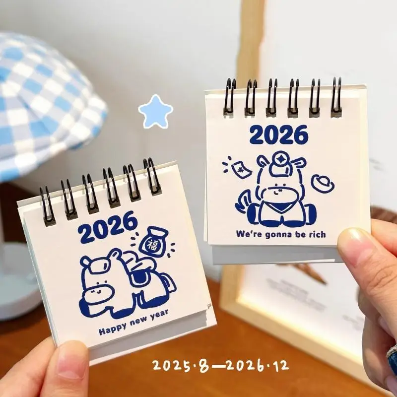 말 디자인을 갖춘 2026 미니 달력 휴대용 책상 장식