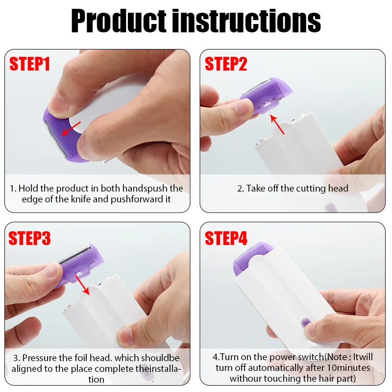 Rechargeablel Electric Painless Shaver Trimmer Safety Depilation Touch Removal for Face Arms Legs Bikini Shaver Hair Epilator image 5