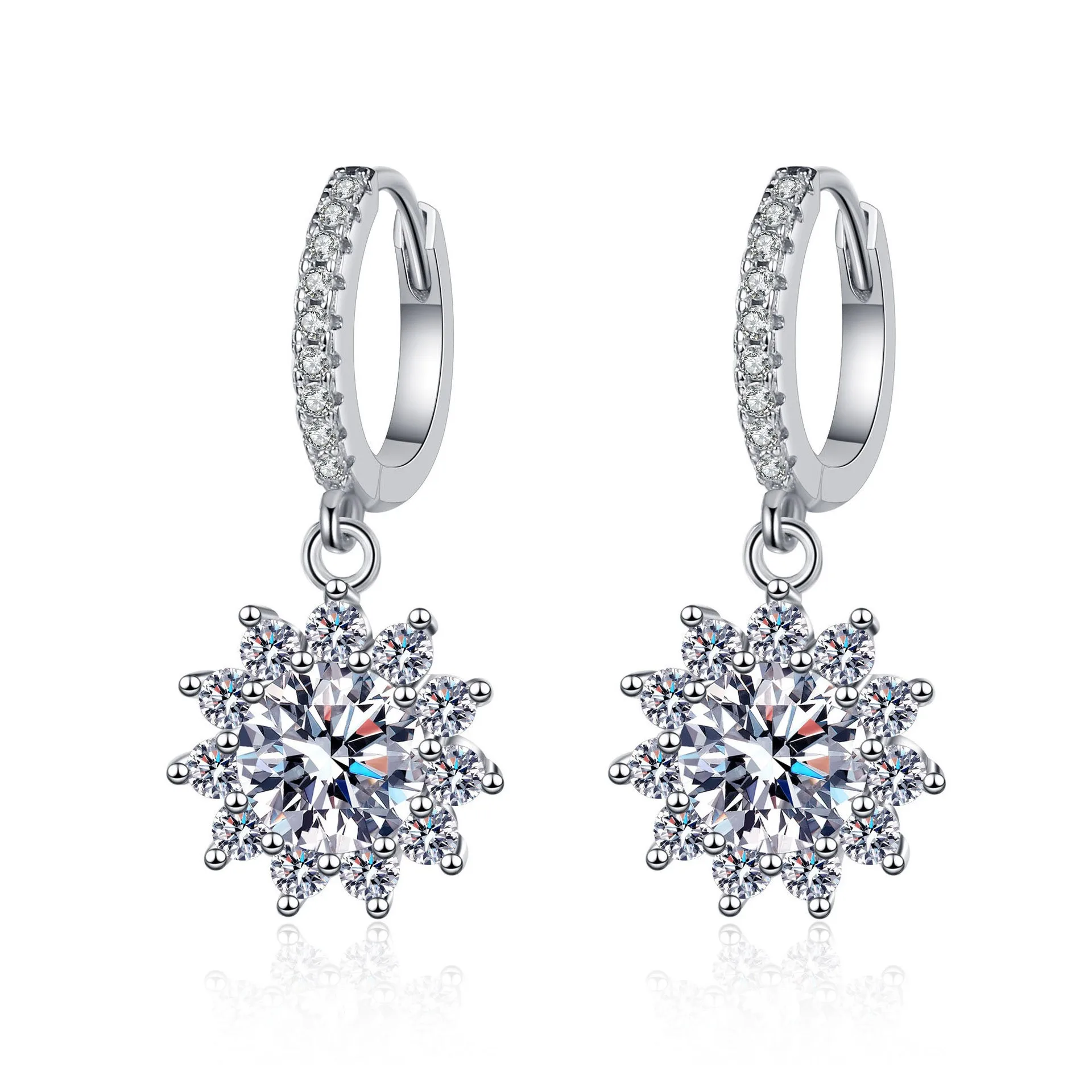 New 925 Sterling Silver Earring Simple Precious Jewelry for Women Wedding Exquisite Jewelry Engagement Fashion Gifts Party