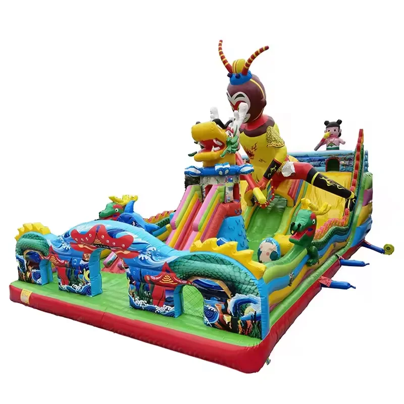 Inflatable Bouncer PVC Slide High Quality Outdoor  Inflatable Castle with Slide Set 15mx8m