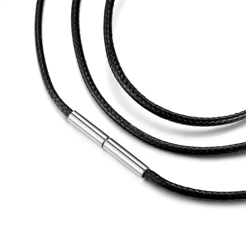 1.0/1.5/2.0Mm 45-60Cm Màu Đen Đỏ Choker Da Bằng Thép Không Gỉ Trên Cổ dành Cho Nam Nữ Mặt Dây Chuyền Trang Sức Phụ Kiện