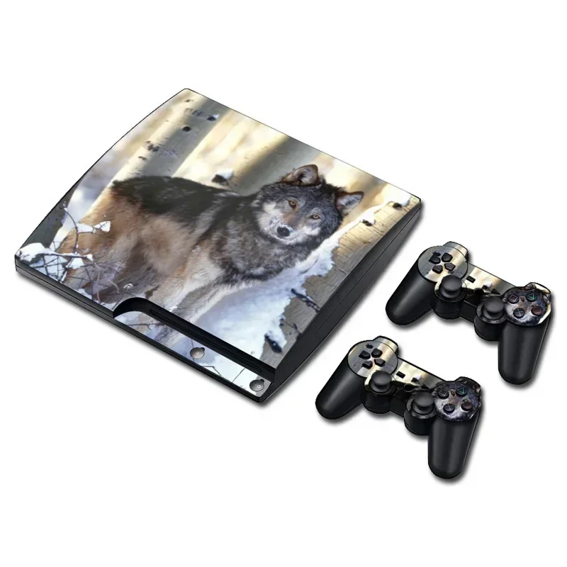

Hot selling vinyl skin sticker For PS3 Slim console +2 pcs controller
