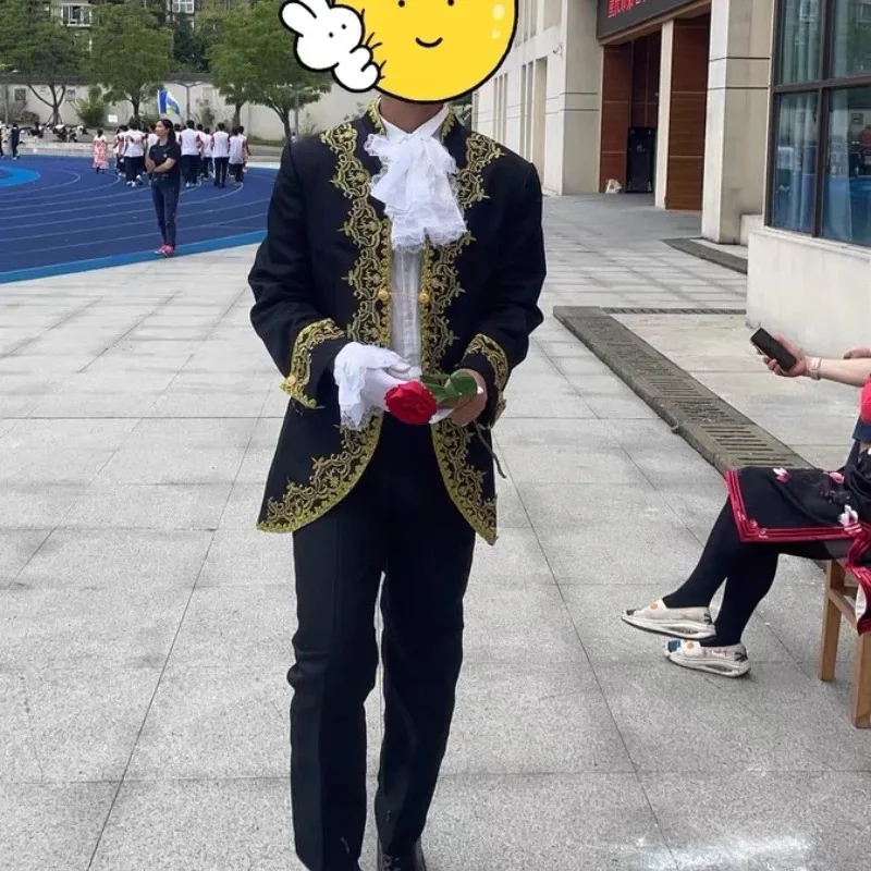 

Popular Cosplay Costumes Medieval Palace Style Embroidery Lace Aristocratic Stage Drama School Performance Cosplay Costumes