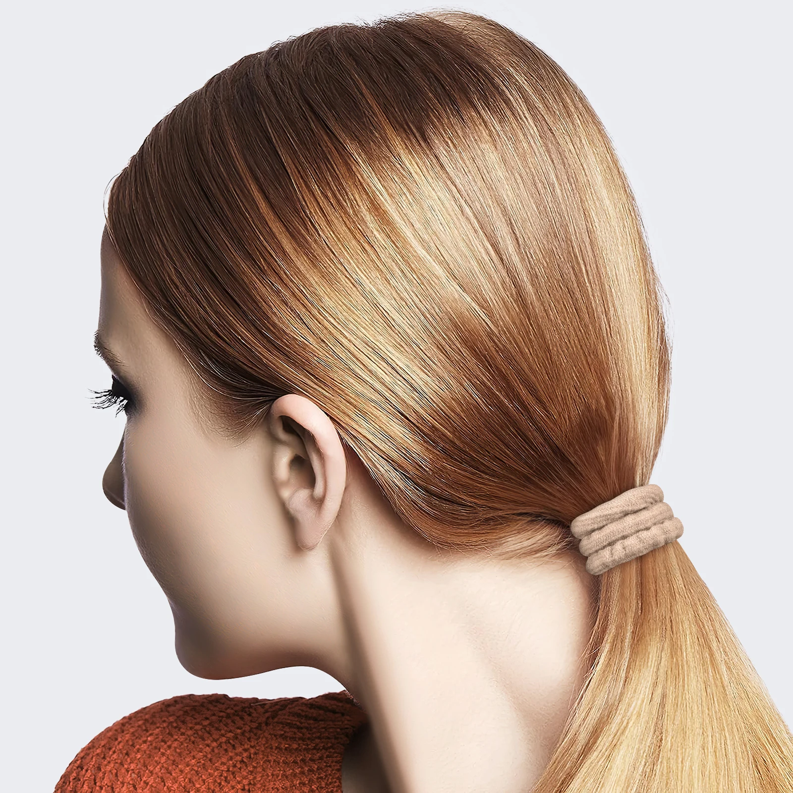 

10 Pcs Elastic Ties Stretchy For Women Girls No Damage Hair Accessories Ponytails Buns Braids Elastic Hair B