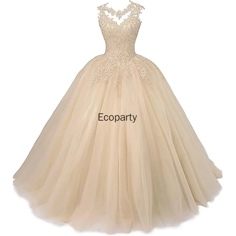 Drop schip pure hals baljurk quinceanera jurken vestidos de 15 anos vintage kant formele prinses verjaardagsfeestje aangepast