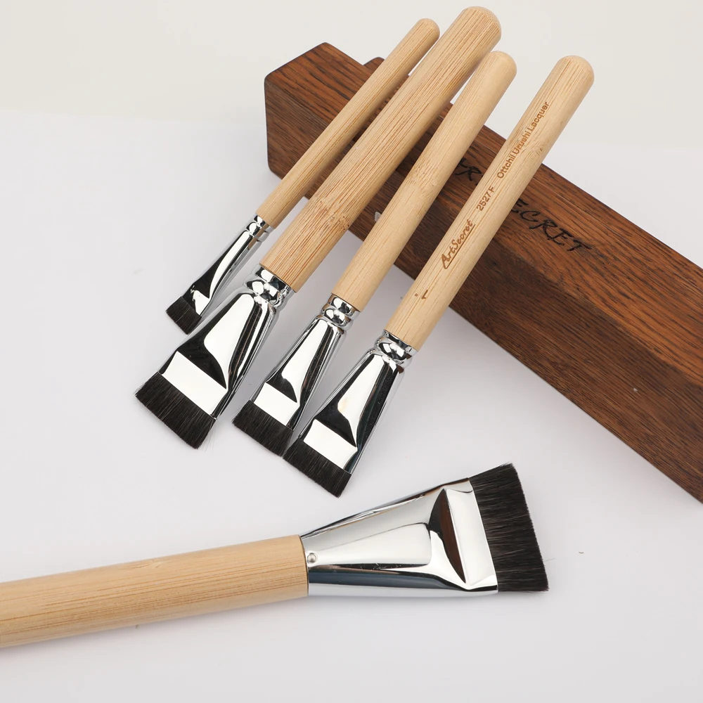 Artsecret Krótki Pędzel z Naturalnego Włosia do Lakierowania Urushi, Ręcznie Robiony Pędzel do Lakierowania, Narzędzia do Malowania Olejnego 2527 — zdjęcie produktu 4