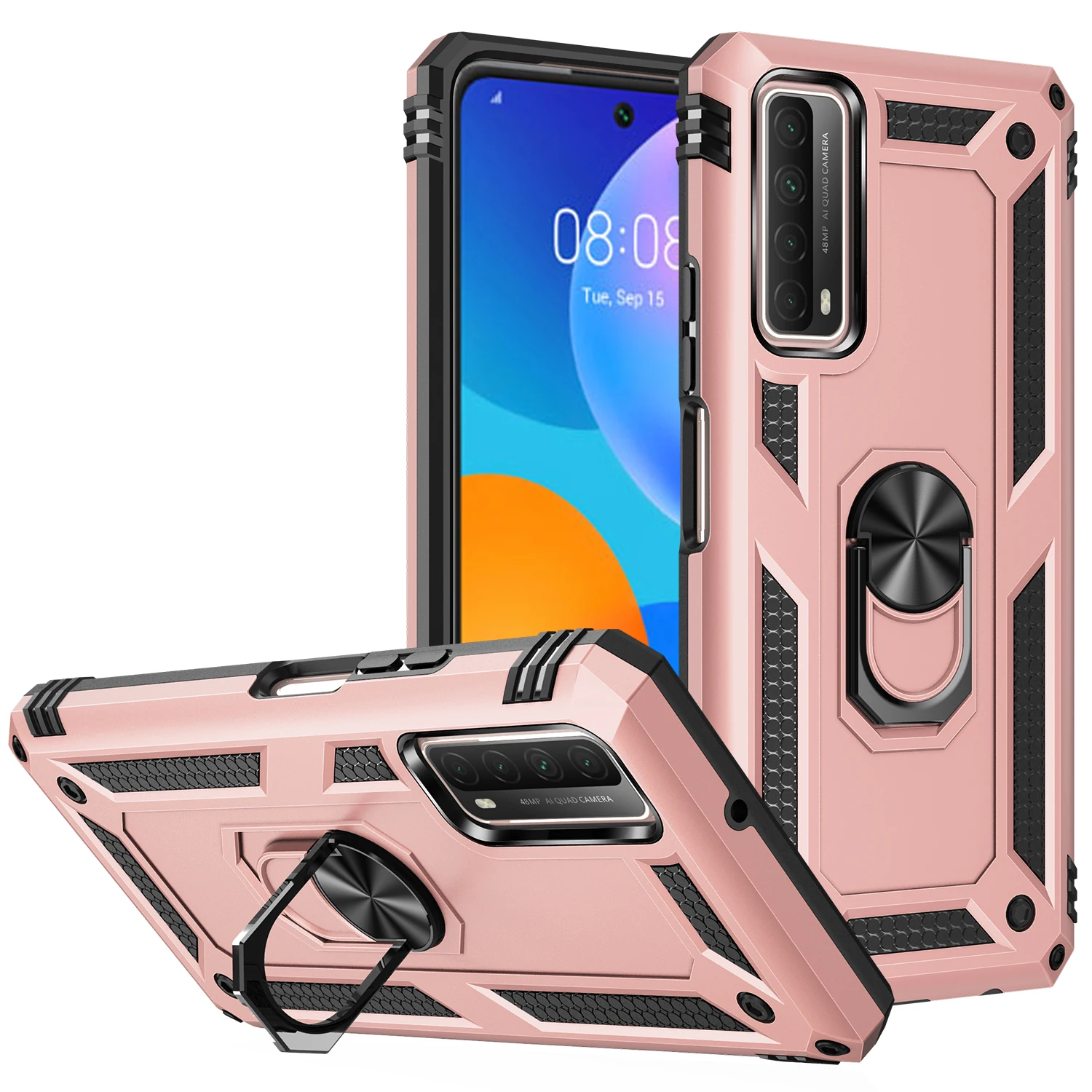 for Huawei Y7a Case Cover Armor Rugged Military Shockproof Magnet Holder Ring Case Fundas Y 7a