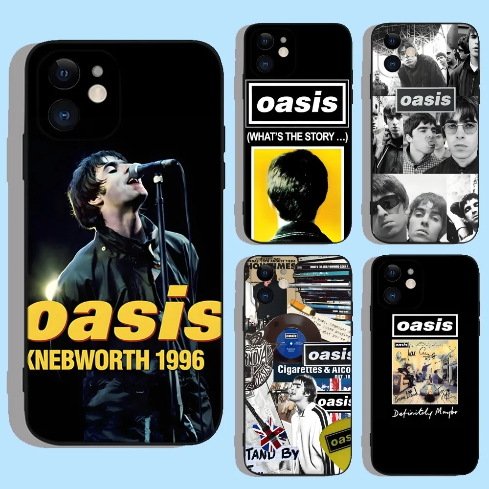 Band O-Oasis Phone Case For Apple iPhone 15,14,13,12,11,XS,XR,X,8,7,Pro,Max,Plus,mini Silicone Black Cover