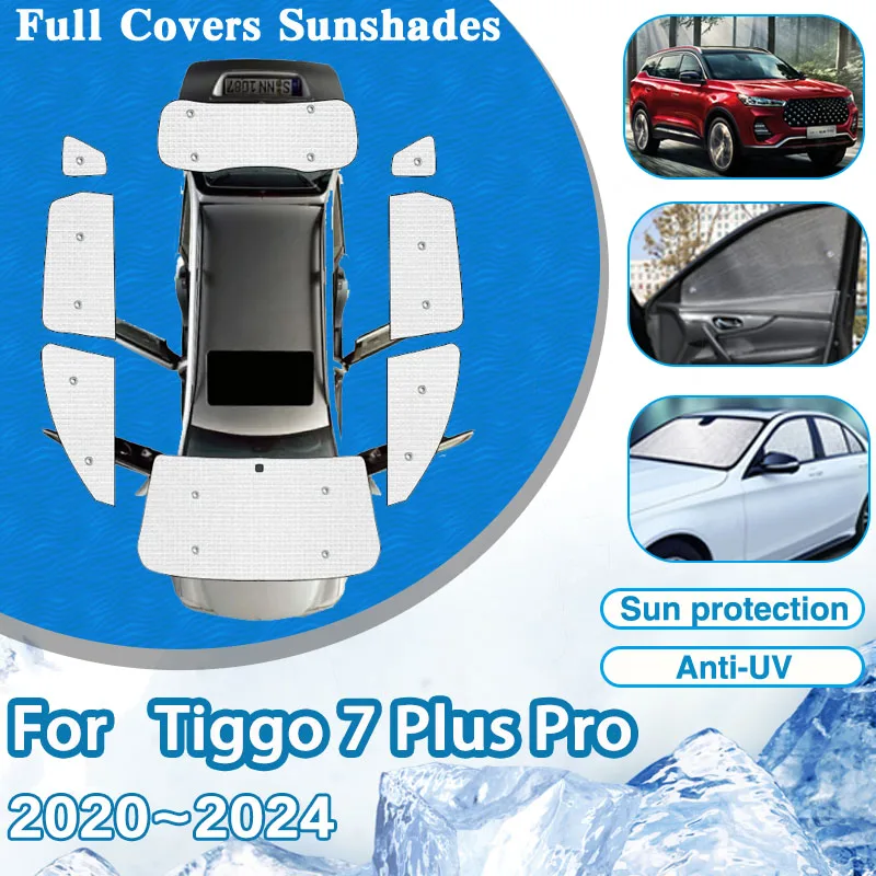 

For Chery Tiggo 7 Plus Pro DR 6.0 MK2 2020~2024 Privacy Full Sun Visors Rear Window Mat Windshield Sun Shade Auto Accessories