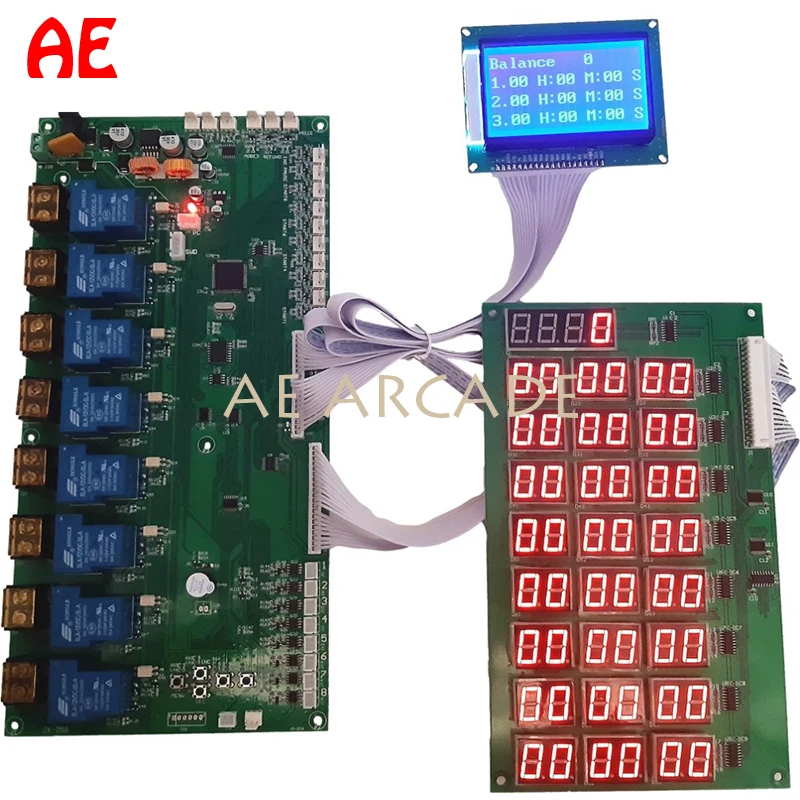 

Новинка 2022, JY-258, 8-канальная зеркальная плата с таймером, источник питания для монет, печатная плата с таймером для автомоек